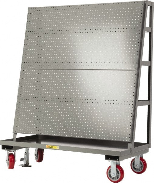 Little Giant - 60" Wide x 60" High x 24" Deep, Pegboard A-Frame with Back Shelf Storage - 2,000 Lb Capacity - Exact Tooling