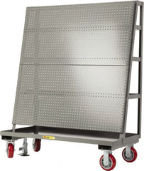 Little Giant - 60" Wide x 60" High x 24" Deep, Pegboard A-Frame with Back Shelf Storage - 2,000 Lb Capacity - Exact Tooling