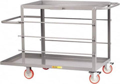 Little Giant - 1,200 Lb Capacity, 24" Wide x 48" Long x 35" High Wire Spool Cart - 2 Shelf, Steel, 2 Rigid/2 Swivel Casters - Exact Tooling