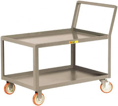 Little Giant - 1,200 Lb Capacity, 30" Wide x 48" Long x 35-3/4" High Standard Utility Cart - 2 Shelf, Steel, 2 Rigid/2 Swivel Casters - Exact Tooling