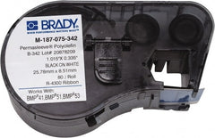 Brady - 3/4" Wide x 24" Long, White Heat Shrinkable Polyolefin Heat Shrink Tubing - For BMP41 Label Printer, BMP51 Label Printer, BMP53 Label Printer - Exact Tooling