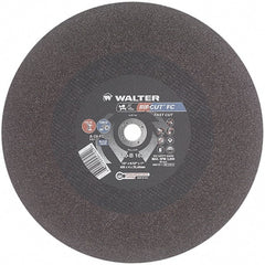 WALTER Surface Technologies - 16" 24 Grit Aluminum Oxide Cutoff Wheel - 5/32" Thick, 1" Arbor, 3,800 Max RPM, Use with Stationary Tools - Exact Tooling
