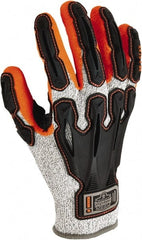 Ergodyne - Size L Synthetic Blend Cut Resistant Work Gloves - For Mechanic's & Lifting, Knit Wrist Cuff, Full Fingered, Gray/Orange, Paired - Exact Tooling