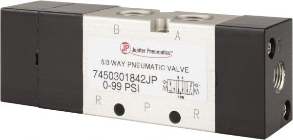 PRO-SOURCE - Specialty Air Valves Valve Type: 5-Way, 3 Position Exhaust Center Actuator Type: Pneumatic Double Acting - Exact Tooling