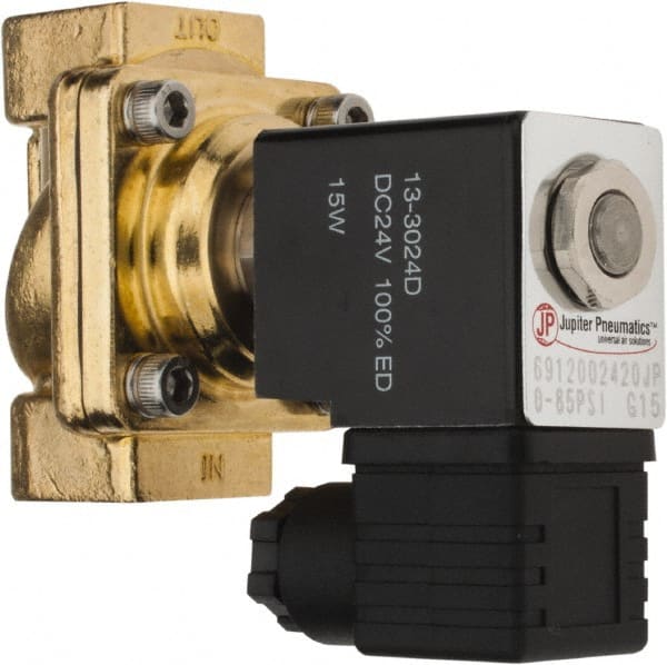 PRO-SOURCE - 1/2", 2/2 Way Stacking Solenoid Valve - 24 VDC, 4.12 CV Rate, 3.98" High x 2.76" Long - Exact Tooling