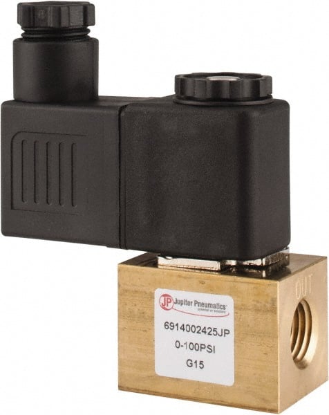 PRO-SOURCE - 1/4", 2/2 Way Square Body Stacking Solenoid Valve - 24 VDC, 0.18 CV Rate, 2.95" High x 2.64" Long - Exact Tooling