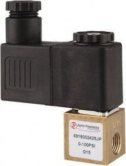 PRO-SOURCE - 1/8", 2/2 Way Square Body Stacking Solenoid Valve - 24 VDC, 0.1 CV Rate, 2.83" High x 2.3" Long - Exact Tooling