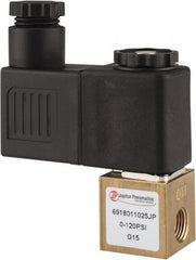 PRO-SOURCE - 1/8", 2/2 Way Square Body Stacking Solenoid Valve - 110 VAC, 0.1 CV Rate, 2.83" High x 2.3" Long - Exact Tooling