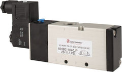 PRO-SOURCE - 3/8", 3/2 Way Single Stacking Solenoid Valve - 110 VAC, 1.38 CV Rate, 2.81" High x 6.22" Long - Exact Tooling
