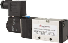 PRO-SOURCE - 1/4", 3/2 Way Single Stacking Solenoid Valve - 110 VAC, 0.98 CV Rate, 2.6" High x 5.12" Long - Exact Tooling