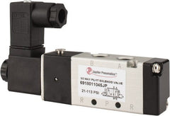 PRO-SOURCE - 1/8", 5/2 Way Body Ported Stacking Solenoid Valve - 110 VAC, 0.6 CV Rate, 1.36" High x 3.88" Long - Exact Tooling
