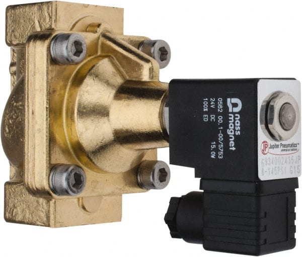 PRO-SOURCE - 3/4", 2/2 Way Steam Series Stacking Solenoid Valve - 24 VDC, 12 CV Rate, 4.98" High x 3.94" Long - Exact Tooling