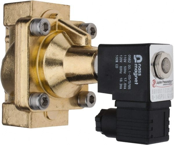 PRO-SOURCE - 1", 2/2 Way Steam Series Stacking Solenoid Valve - 110 VAC, 12 CV Rate, 4.98" High x 3.94" Long - Exact Tooling