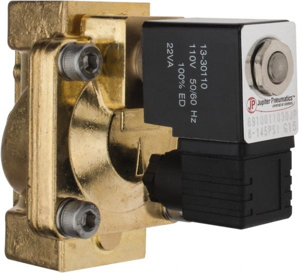 PRO-SOURCE - 1", 2/2 Way Stacking Solenoid Valve - 110 VAC, 12 CV Rate, 4.98" High x 3.78" Long - Exact Tooling