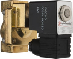 PRO-SOURCE - 3/8", 2/2 Way Stacking Solenoid Valve - 24 VDC, 4.5 CV Rate, 4.19" High x 2.83" Long - Exact Tooling