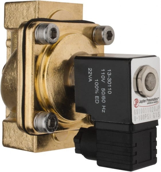 PRO-SOURCE - 1", 2/2 Way Stacking Solenoid Valve - 110 VAC, 11.92 CV Rate, 4.74" High x 3.78" Long - Exact Tooling