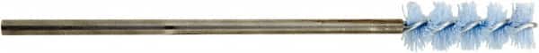Tanis - 5/8" Diam Helical Nylon Tube Brush - Single Spiral, 0.04" Filament Diam, 2" Brush Length, 8" OAL, 1/4" Diam Shank - Exact Tooling