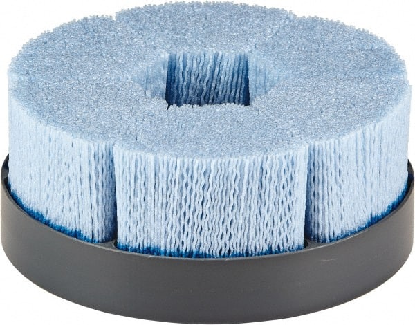 Tanis - 6" 120 Grit Ceramic Crimped Disc Brush - Shell Mill Holder Connector, 1-1/2" Trim Length, 1-1/4" Arbor Hole - Exact Tooling