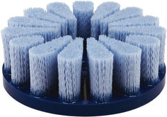 Tanis - 5" 120 Grit Ceramic Crimped Disc Brush - Drive Arbor Connector, 1-1/2" Trim Length, 7/8" Arbor Hole - Exact Tooling