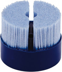 Tanis - 2" 80 Grit Ceramic Crimped Disc Brush - Drive Arbor Connector, 1-1/4" Trim Length, 3/8" Arbor Hole - Exact Tooling