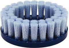 Tanis - 8" 80 Grit Ceramic Crimped Disc Brush - Drive Arbor Connector, 1-1/2" Trim Length, 7/8" Arbor Hole - Exact Tooling