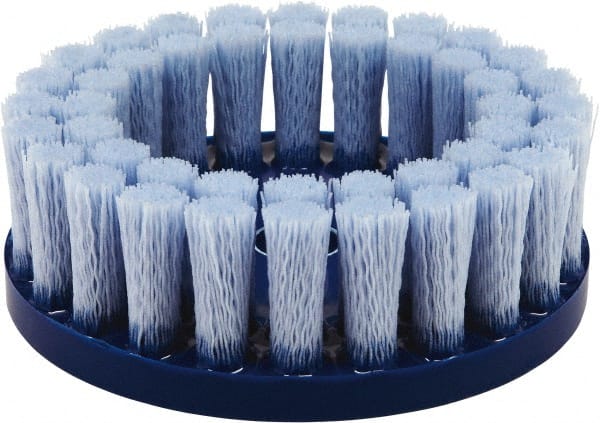 Tanis - 3" 80 Grit Ceramic Crimped Disc Brush - Drive Arbor Connector, 1-1/2" Trim Length, 7/8" Arbor Hole - Exact Tooling