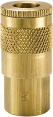 Parker - 3/8-18 Female NPTF Tru-Flate Automotive Pneumatic Hose Coupler - Brass, 3/8" Body Diam - Exact Tooling