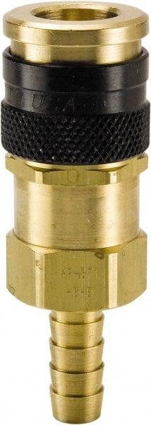 Parker - Hose Barb Industrial Pneumatic Hose Coupler - Brass, 3/8" Body Diam, 3/8" Hose ID - Exact Tooling