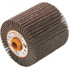 WALTER Surface Technologies - 4-1/4" Diam 60 Grit Aluminum Oxide Unmounted Flap Wheel - 5/8-11 Threaded Hole, 4" Wide, Coated, Grade Coarse, 3,800 Max RPM - Exact Tooling