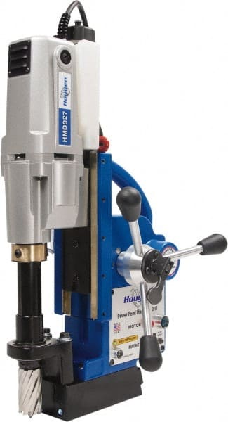 Hougen - 2" Travel, Portable Magnetic Drill Press - 250 & 450 RPM, 9 Amps, 1.5 hp, 1035 Watts - Exact Tooling