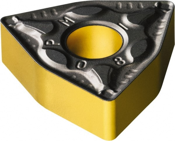 Sandvik Coromant - WNMG433 PM Grade 4325 Carbide Turning Insert - TiCN/AI2O3/TiN Finish, 80° Trigon, 1/2" Inscr Circle, 3/16" Thick, 3/64" Corner Radius - Exact Tooling