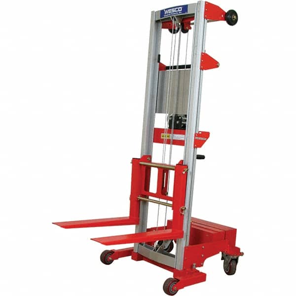 Wesco Industrial Products - 500 Lb Capacity, 70" Lift Height, Hand Winch Manually Operated Lift - Exact Tooling
