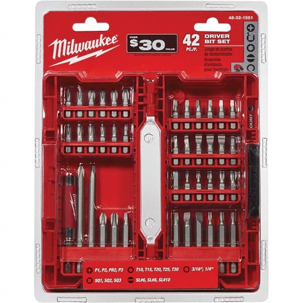 Milwaukee Tool - Power & Impact Screwdriver Bit Sets Point Type: Assorted Bit Type: Driver - Exact Tooling
