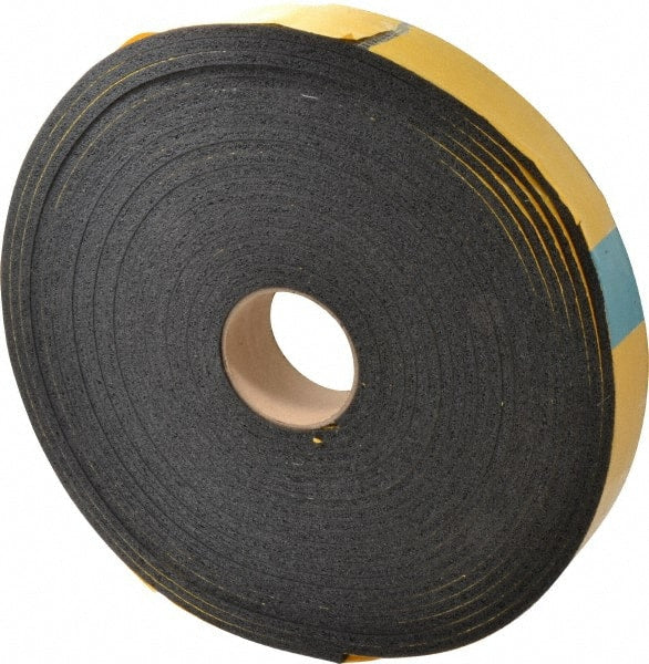 Made in USA - 50' x 2" x 1/4" Black Natural Foam Roll - Exact Tooling