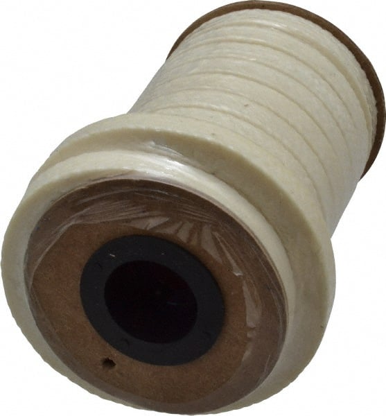 Made in USA - 3/8" x 12.1' Spool Length, PTFE/Synthetic Fiber Compression Packing - 1,500 Max psi, -80 to 450° F, White - Exact Tooling