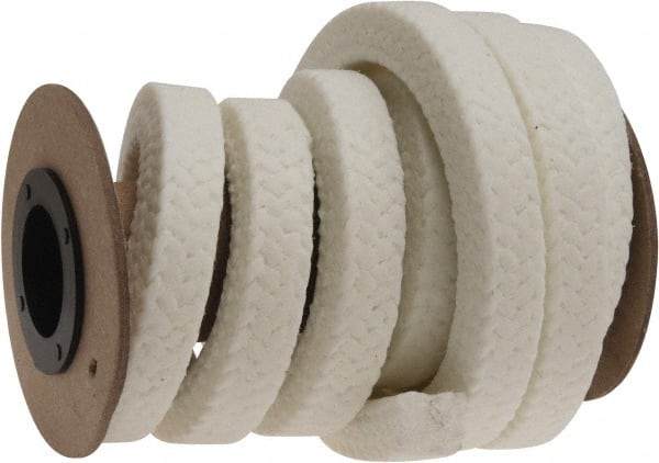 Made in USA - 1/2" x 6.9' Spool Length, PTFE/Synthetic Fiber Compression Packing - Exact Tooling