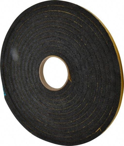 Made in USA - 25' x 1/2" x 7/16" Black Natural Foam Roll - Exact Tooling