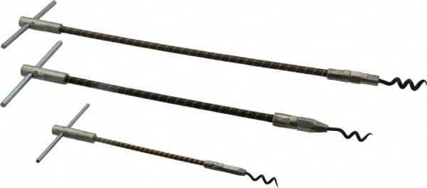 Made in USA - 3 Piece Flexible Shaft Packing Tool Set - Contains 6-1/2, 10-1/2 & 15" Tools - Exact Tooling