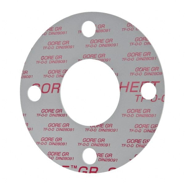 Made in USA - 2-1/2" Pipe, Flange Gasket - Gore-Tex GR, White, 1/16" Thick - Exact Tooling