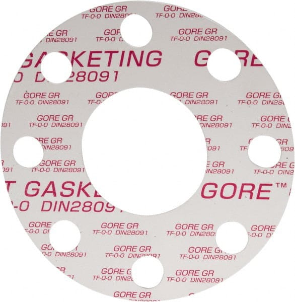 Made in USA - 3" Pipe, Flange Gasket - Gore-Tex GR, White, 1/16" Thick - Exact Tooling