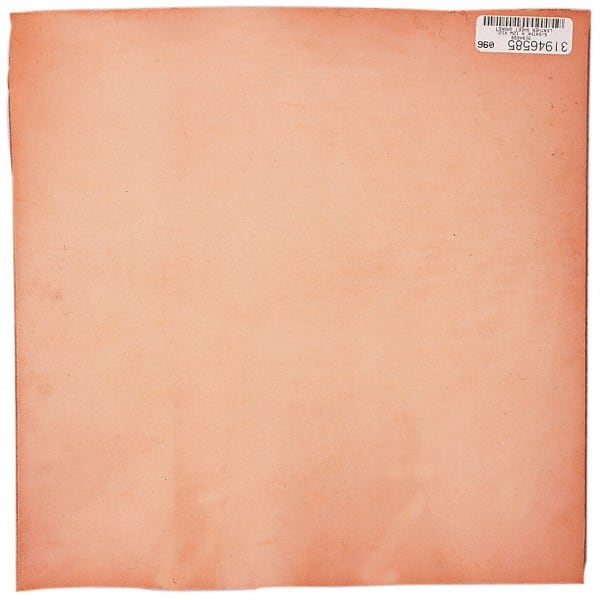 Made in USA - 12" Long x 12" Wide x 1/8" Thick, Leather Sheet Gasketing - Tan - Exact Tooling