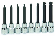 8 Piece - 3/8" Drive - Ball Hex Long Bit Socket Set - Exact Tooling