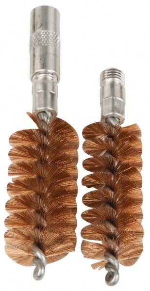 Made in USA - 2 Piece Flexible/Rigid Packing Tool Brush Tip Set - 1/4-20, 1/4-28, 5/16-18 Thread, For 11" & 14-1/2" Flexible or 10" & 14" Rigid Shaft Packing Tools - Exact Tooling