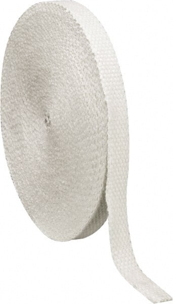 Made in USA - 1/8" Thick x 1" Wide, Fiberglass Gasket Tape - 100' Long, White - Exact Tooling
