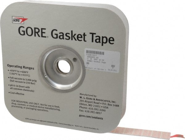 Made in USA - 0.065" Thick x 1" Wide, Gore-Tex Gasket Tape - 50' Long, White - Exact Tooling