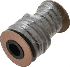 Made in USA - 3/8" x 9' Spool Length, Graphite Yarn Compression Packing - 3,500 Max psi, -450 to 6000° F, Dark Gray - Exact Tooling