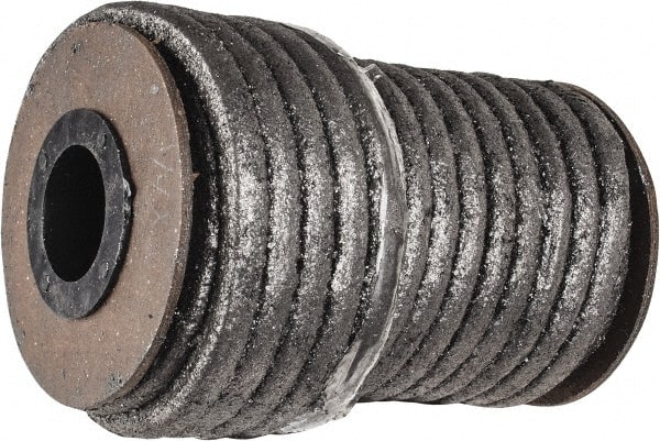 Made in USA - 1/4" x 29.4' Spool Length, Acrylic Fiber Graphite Yarn Compression Packing - 500° F Max, Dark Gray - Exact Tooling