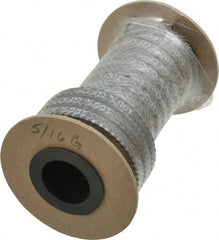 Made in USA - 5/16" x 7.1' Spool Length, 100% GFO Fiber Compression Packing - 1,900 Max psi, -400 to 550° F, Dark Gray - Exact Tooling
