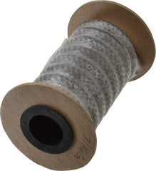 Made in USA - 7/16" x 3.9' Spool Length, 100% GFO Fiber Compression Packing - 1,900 Max psi, -400 to 550° F, Dark Gray - Exact Tooling