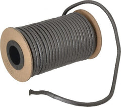 Made in USA - 3/16" x 33' Spool Length, 100% GFO Fiber Compression Packing - 1,900 Max psi, -400 to 550° F, Dark Gray - Exact Tooling